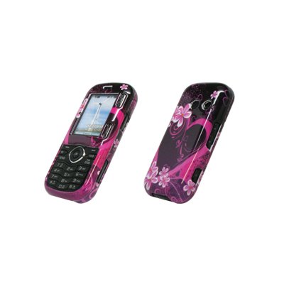 Premium Purple Hearts and Flowers Design Snap-On Cover Hard Case Cell Phone Protector for LG Rumor 2 LX265 / Cosmos VN250 [Accessory Export Brand Packaging]