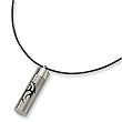Brushed Stainless Steel Pendant with Tribal Design on 18" Leather Cord