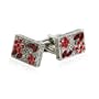 Filigree Siam & Light Siam Crystal Cufflinks with Platinum Overlay