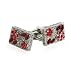 Filigree Siam & Light Siam Swarovski Crystal Cufflinks with Platinum Overlay