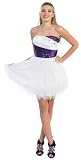 Strapless Cocktail Party Junior Prom Dress #797 (12, White/Purple)
