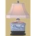Unique Asian Design Lighting - 15" Blue & White Canton Tea Candy Box Oriental Style Fine Table Lamp