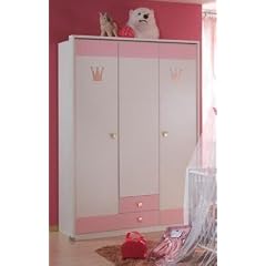 Kleiderschrank Sissi, W�scheschrank 3trg. wei�/rosa NEU