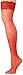 Leg Avenue Women's Sheer Thigh Highs with Lace Top, Red, One Size