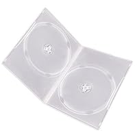 25 x Slim Clear Double DVD Empty Replacement Boxes with Wrap Around Sleeve #DVBR07DOCL (7mm) (2DVD)