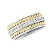 14K Two-Tone Gold Hand-Woven Diamond Eternity Ring - Sizes 5 - 8