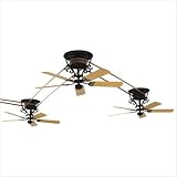 Fanimation FP510BL / FP580BL / FP1018 Bourbon Street Series Two Section Short Belt and Pulley System Ceiling Fan in Black - Optional Light Kit
