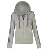 adidas 3 Stripe Full Zip Hoody Ladies