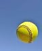 Yellow Softball in the Air - 18"H x 15"W - Peel and Stick Wall Decal by Wallmonkeys