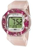 Activa Watch:Activa Women's Digital Multi-Function Pale Pink Transparent Rubber Watch