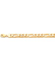 14k Italy Yellow Gold Thick 12mm Figaro 3 + 1 Link Chain Bracelet 9" Inches