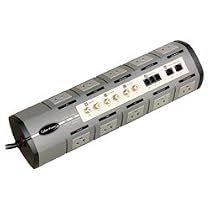 Cyberpower 1010HT 10-Outlet Surge Suppressor 4200 Joules 15A RJ11/Coax(3)/RJ45 EMI/RFI Right-angle