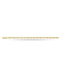 14K Yellow Gold Twisted Bead Chain Ladies Anklet (10 Inches)