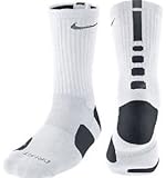 Nike Elite Basketball Crew Socks Black & White (Small)