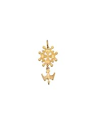 24.50x12.00 mm Huguenot Cross Pendant in 14K Yellow Gold