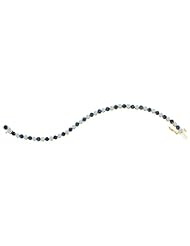 10K Yellow/White Gold Blue and White Diamond Tennis Bracelet (2 cttw)