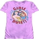 DC Comics Girls Rule Girls Pink Tee (Large)
