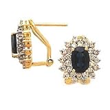 14k Gold, Diamond & Sapphire Earrings (3.14ctw)
