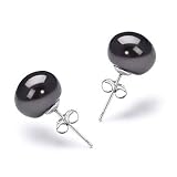 Black 9-10mm AAA Freshwater Pearl Earring Set