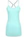 Mb Trend Junior Size Seamless Solid Spaghetti Strap Layering Camisole with Cross Back