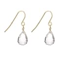 Gold-Over-Silver Teardrop Earrings - Rose Quartz