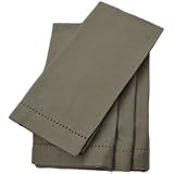 Hemstitch Dinner Napkins Grey 1 Dozen