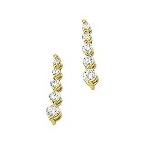 14K White or Yellow Gold Diamond Journey Earrings - 1.00 Ct. TW