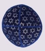 Suede Kippot kippah kipa kipah yarmulke yarmulka head covering - Star of David Black & Gold