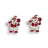 Red and White Epoxy Santa Post Earrings