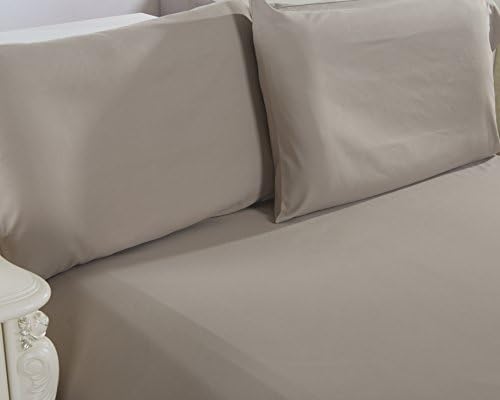 Pollymaid 100% Brushed Microfiber Soft Pillow Case Set - Wrinkle, Fade, Stain Resistant (Khaki, Standard Pillowcase)
