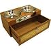 Raised Feeders Bamboo Bistro Double Dinner Dog Bowl with Storage Drawer 2 1.25-quart 16.5 length x 9.5 width x 8 height