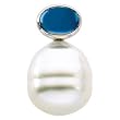 14K White Gold Paspaley South Sea Cultured Pearl and London Blue Topaz Earrings - 12.00mm
