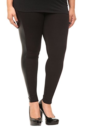 Faux Leather Stripe Leggings