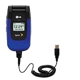 Coiled Power Hot Sync and Charge USB Data Cable w/ Tip Exchange for the LG LX150 - Gomadic Brand