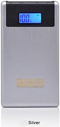 Nicholas Wallet Shape Super Thin 8000mA Li-Polymer Cell Powerbank/Flashlight with LCD Screen, 5V/1.2A&amp;2.1A Dual USB Output Interface for All Devices Surport USB Charging, Silvery