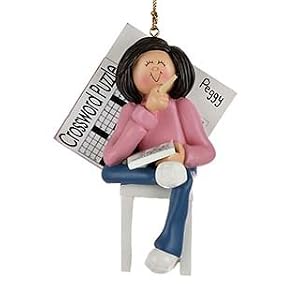 Crossword Puzzle - Girl Personalized Christmas Ornament