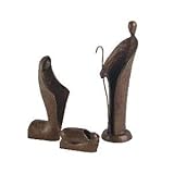 IMAGE OF Three Piece Set Cast Bronze Nativity Set Sculpture Figure Figurine