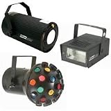 BulbAmerica Moonflower, Strobe, Asteriod 3-PAK System DJ Lighting