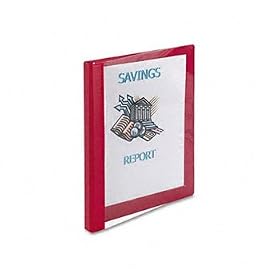 See-Thru Presentation Binder, Round Ring, 1/2 Capacity, Red