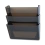 Rubbermaid Stak-A-File Three-Pocket Wall File, Letter, Smoke, 3 per pack  (47021ROS)