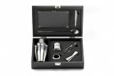 Outset B819 8-Piece Bar Set in Wood Box with Nameplate, Black