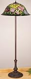 Rosebush Tiffany Stained Glass Floor Lamp 63 Inches H