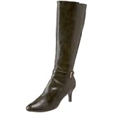 Annie Shoes Women's Bijou Wide-Calf Boot,Brown Antique,7.5 W US