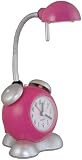 Kid's Hot PinkTimely Clock Halogen Table Desk Lamp w/Bulb