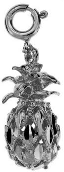 14k White Gold 3-D Pineapple Pendant (10 x 22 mm)