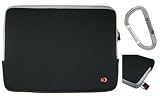 Black Laptop Bag for 15.6 inch Asus A52F-XT22 Notebook + An Ekatomi Hook. Additional teddy bear cellphone keychain charm for a Valentine Gift!