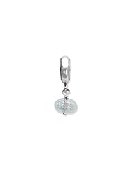 Sterling Silver Pink Dichroic Glass Dangle Charm