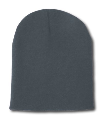 Blank Short Beanie Cap- Many Colors Available , Charcoal