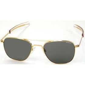 Randolph Aviators Sunglasses 58MM Gold Frame, Bayonet, Grey Lens AF81611