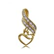 Genuine Diamond Ribbon Heart Pendant Crafted in Solid Yellow Gold